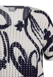 Rabe Knit Pullover White/Navy