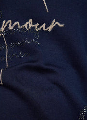 Rabe Knit Pullover With Lettering Navy