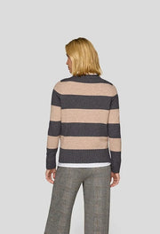 Rabe Knit Striped Jumper Grey/Camel