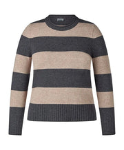 Rabe Knit Striped Jumper Grey/Camel
