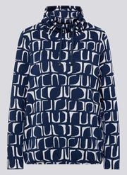 Rabe Knit High Neck Jumper Navy Print