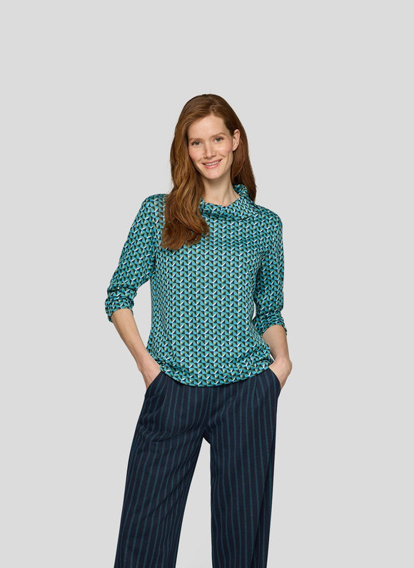 Rabe Knit High Neck Jumper Geo Print