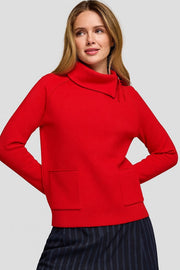 Rabe Knit High Neck Jumper Red