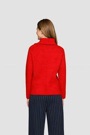 Rabe Knit High Neck Jumper Red