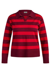 Rabe Knit Striped Jumper Red/Merlot