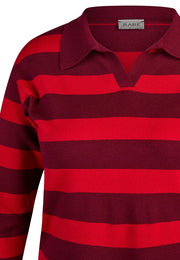 Rabe Knit Striped Jumper Red/Merlot