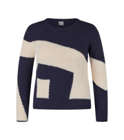 Rabe Knit Colourblock Jumper Cream/Navy