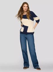 Rabe Knit Colourblock Jumper Cream/Navy