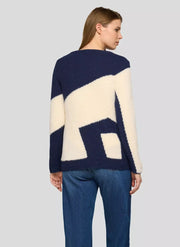 Rabe Knit Colourblock Jumper Cream/Navy