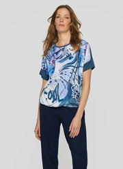 Rabe T-Shirt Blue Abstract Print