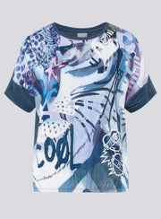 Rabe T-Shirt Blue Abstract Print