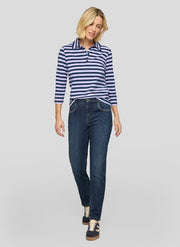 Rabe Striped Polo Shirt Lilac/Navy