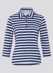Rabe Striped Polo Shirt Lilac/Navy