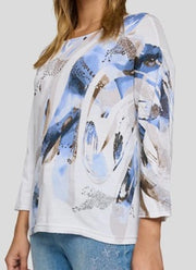 Rabe Knit Jumper With Front Abstract Print