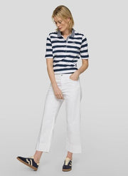 Rabe Striped Polo Shirt Navy/White