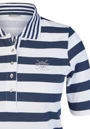 Rabe Striped Polo Shirt Navy/White