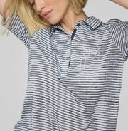 Rabe Striped Polo Tee Navy/Grey