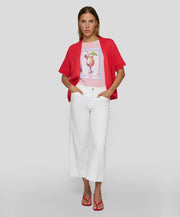 Rabe Knit Open Front Cardi Coral