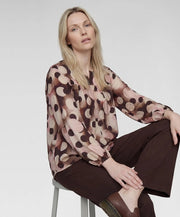 Rabe Blouse Polka Dot Mocha Print