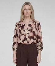 Rabe Blouse Polka Dot Mocha Print