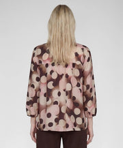 Rabe Blouse Polka Dot Mocha Print