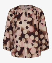 Rabe Blouse Polka Dot Mocha Print
