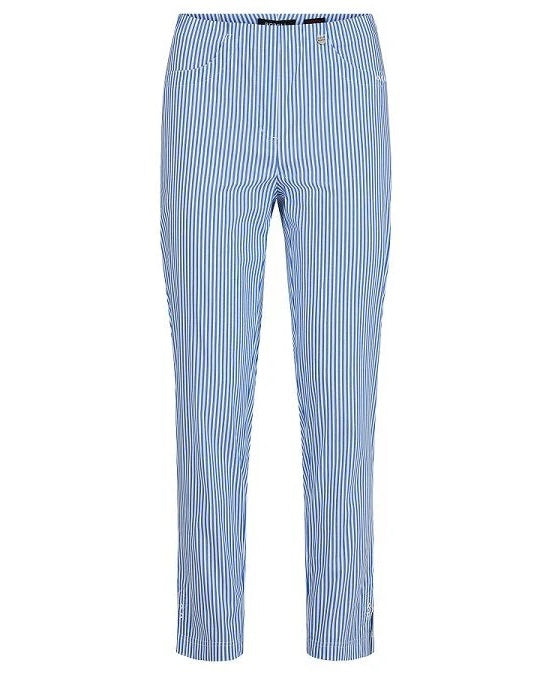 Blue and white striped trousers store
