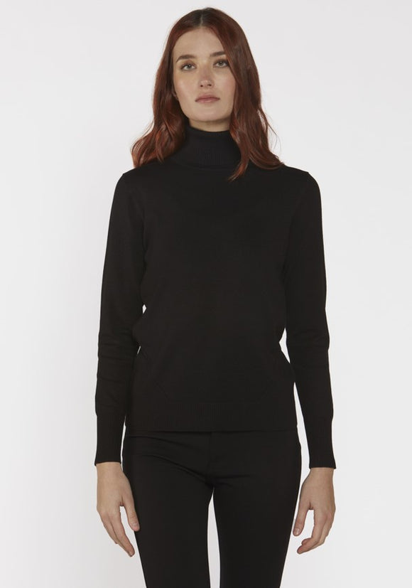 Scorzzo High Neck Knit Jumper Black