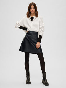 Selected Femme Ibi Leather Short Skirt