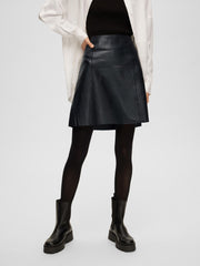 Selected Femme Ibi Leather Short Skirt