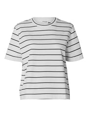 Selected Femme Striped Tee White/Black