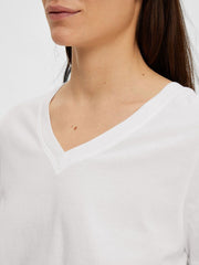 Selected Femme V-Neck Tee Bright White