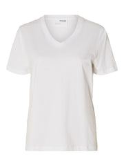 Selected Femme V-Neck Tee Bright White