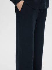 Selected Femme Viva Linen Blend Trouser Dark Sapphire