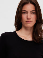 Selected Femme Dianna Long Sleeve Tee Black