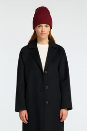 Selected Femme Mary Knit Wool Beanie Burgundy