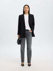 Selected Femme Rita Long Relaxed Blazer Black