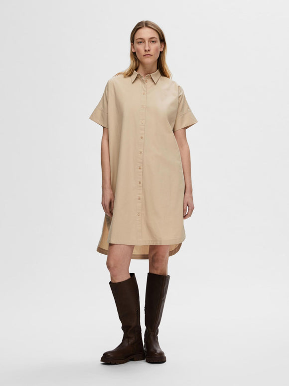Blair Cotton Shirt Dress Humus
