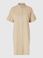 Selected Femme Blair Cotton Shirt Dress Humus