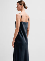 Selected Femme Satin Maxi Dress Dark Sapphire