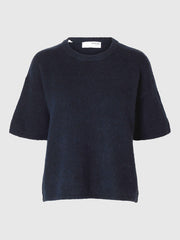 Selected Femme Maline Knit Top Dark Sapphire