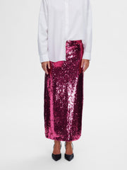Omina Sequin Maxi Skirt Phlox Pink
