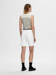 Selected Femme Lexia Bermuda White Denim Shorts