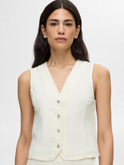 Selected Femme Lexia White Denim Vest White