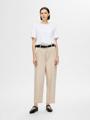 Selected Femme Merla High Waist Wide Leg Chinos Humus