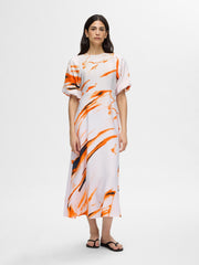 Selected Femme Attia Abstract Print Midi Dress