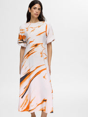 Selected Femme Attia Abstract Print Midi Dress