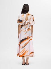 Selected Femme Attia Abstract Print Midi Dress