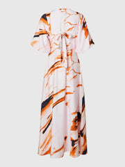 Selected Femme Attia Abstract Print Midi Dress