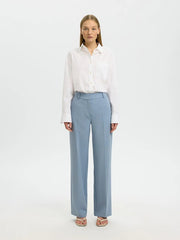 Selected Femme Rita Wide Leg Trouser Dusty Blue
